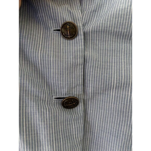 J. Crew Schoolboy Blazer Blue White Striped Cotton Two Button Slim Fit Work - Picture 3 of 13